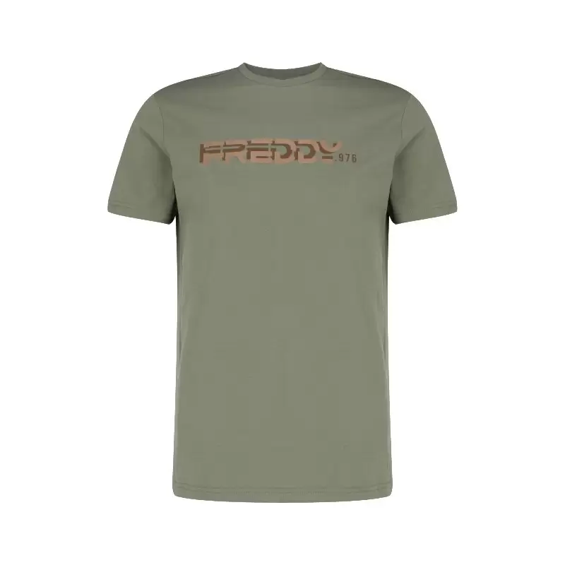ΡΟΥΧΑ: Freddy Ανδρικό Βαμβακερό t-shirt με κεντρικό λογότυπο (01F0220-011)  Χακί