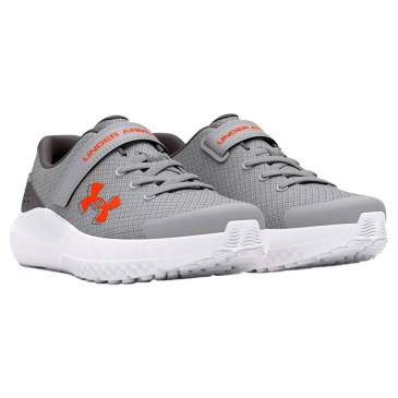 Under Armour Charged Surge 4 Παιδικά Αθλητικά Παπούτσια Running Γκρί (3027104-100)