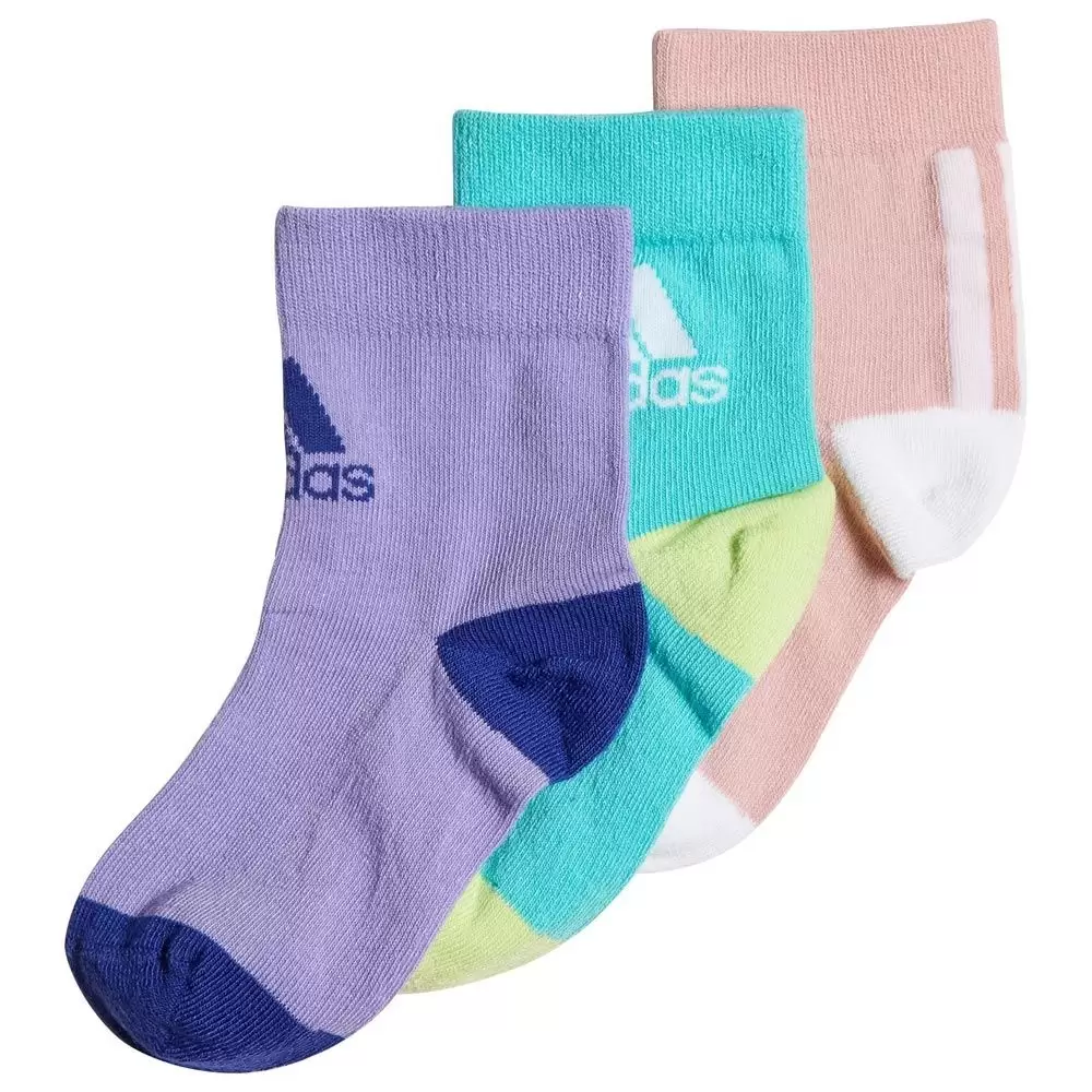 Κάλτσες: Adidas Αθλητικές Παιδικές Κάλτσες Μακριές για Κορίτσι 3 Pack  (HC2630) Πολύχρωμες