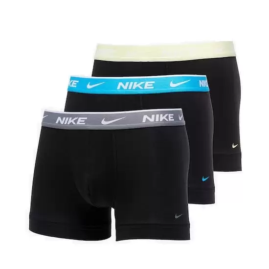 ΑΝΔΡΙΚΑ: Nike Ανδρικά Μποξεράκια Μαύρα 3Pack με Χρωματιστά Λάστιχα  (KE1008-C49)