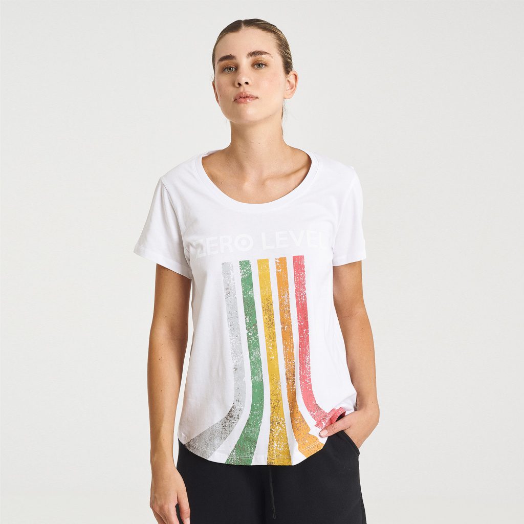 Zero Level Mirai Γυναικείο T-shirt Pure White με Στάμπα (001-100005WH)_0