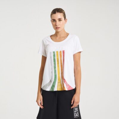 Zero Level Mirai Γυναικείο T-shirt Pure White με Στάμπα (001-100005WH)_2