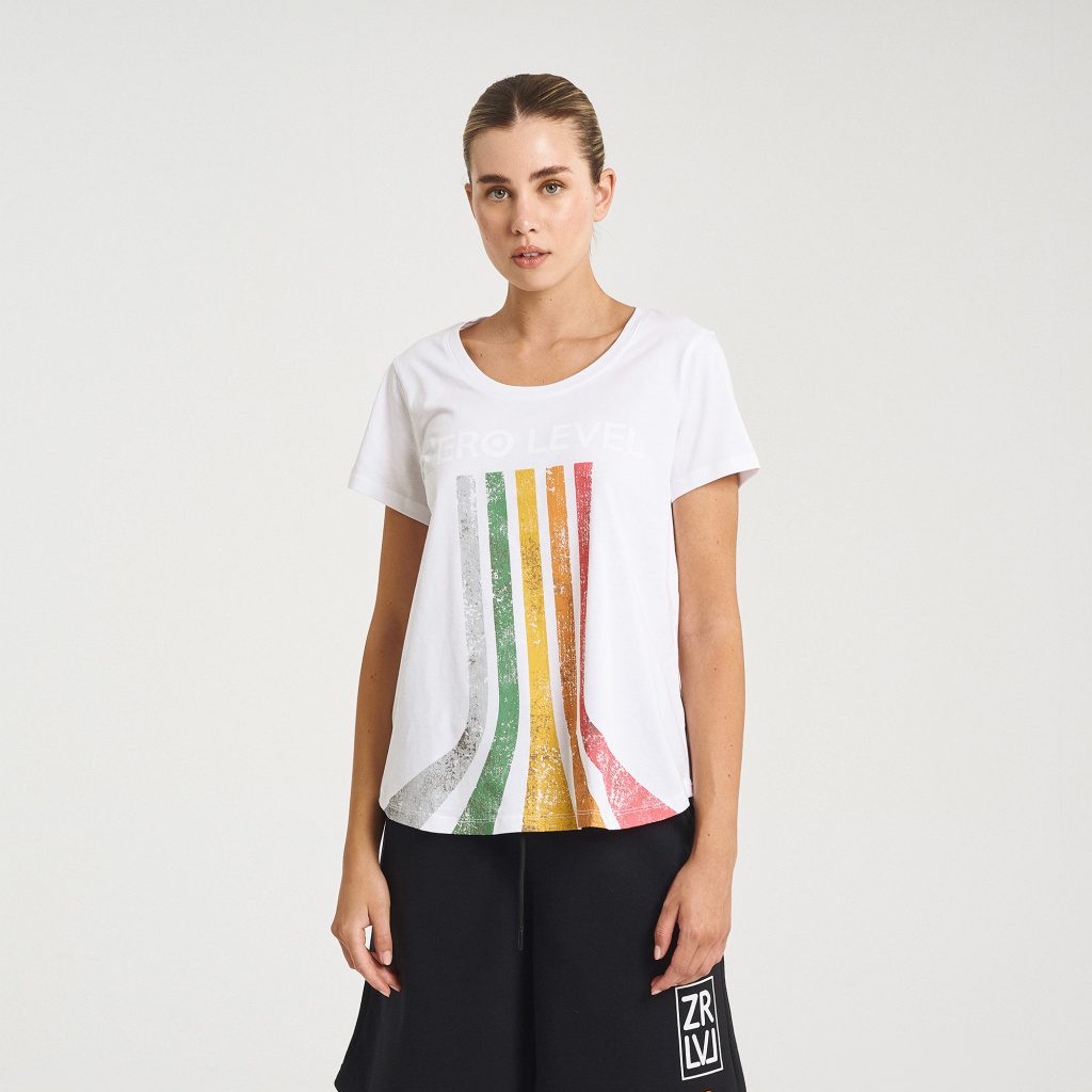 Zero Level Mirai Γυναικείο T-shirt Pure White με Στάμπα (001-100005WH)_2
