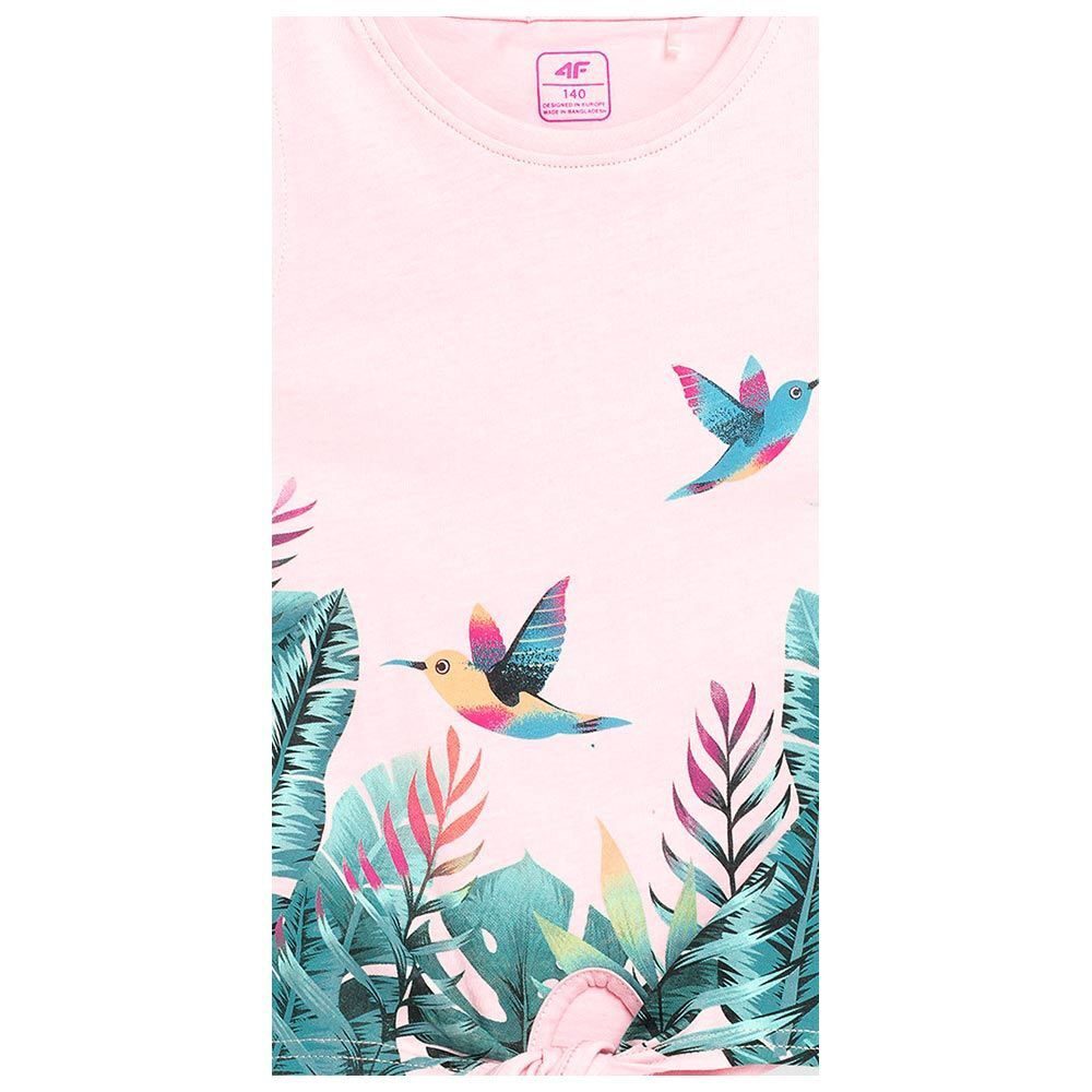 4F Παιδικό Καλοκαιρινό Crop Top Αμάνικο (4FJSS23TTSHF391-56S) Ροζ_2