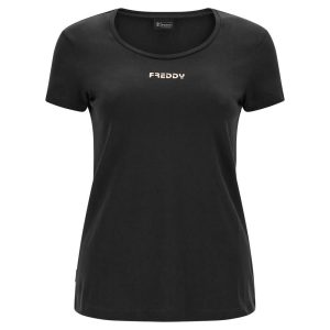 Freddy Γυναικείο Κοντομάνικο Μπλουζάκι Μαύρο (F2WBCT1-N)_0