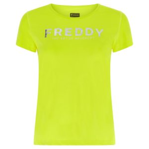 Freddy Γυναικείο Κοντομάνικο Μπλουζάκι Κίτρινο (S2WSFT1-Y109)_0