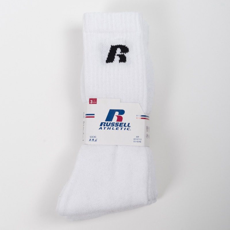 Russell Athletic Cole Αθλητικές Κάλτσες Λευκές 3 Ζεύγη (A2-214-3-001)_0