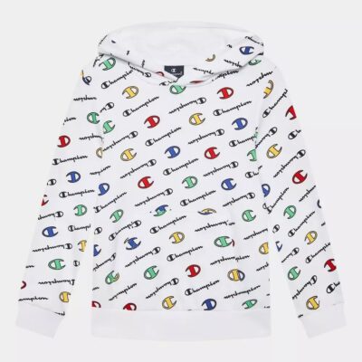 Champion Φούτερ με Κουκούλα για Αγόρι Άσπρο με Λογότυπο (306296-WL001)_0