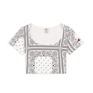 Champion Κοντομάνικο Crop Top Λευκό (115127-WL001)_0