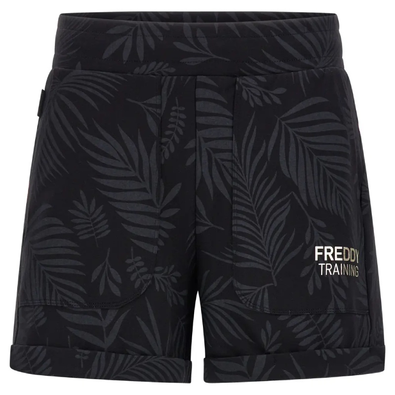www_sportpanic_gr_s3wtrp12c_flo43_1_freddy_women_s_shorts_with_tropical_print_black_1.jpg Freddy Γυναικείο Σορτς με Tropical Print (S3WTRP12C-FLO43)_0