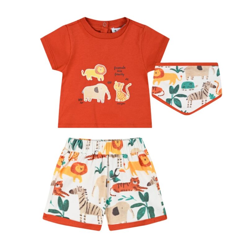 Energiers Βρεφικό Σετ μπλούζα με βερμούδα και σαλιάρα για αγόρι Εμπριμέ (11-225477-0-212)_0