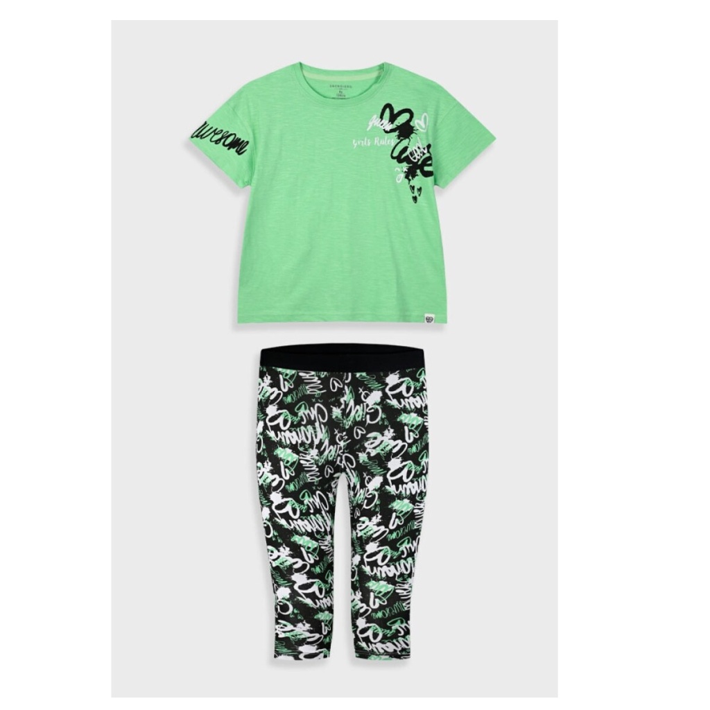 Energiers Παιδικό Καλοκαιρινό Σετ με Κολάν Κάπρι Για Κορίτσι 2τμχ Μαύρο (16-225248-0-010)_0