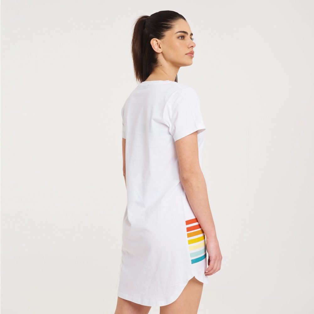 Zero Level Shun Καλοκαιρινό Mini T-shirt Φόρεμα Λευκό (003-100135WH)_1