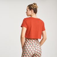 Zero Level Κοντομάνικο Crop Top Κόκκινο (001-100045RD)_1