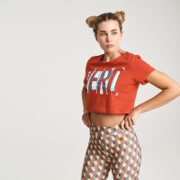 Zero Level Κοντομάνικο Crop Top Κόκκινο (001-100045RD)_3