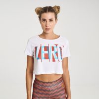 Zero Level Κοντομάνικο Crop Top Λευκό (001-100045WH)_0