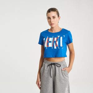 Zero Level Κοντομάνικο Crop Top Μπλε (001-100045BL)_0