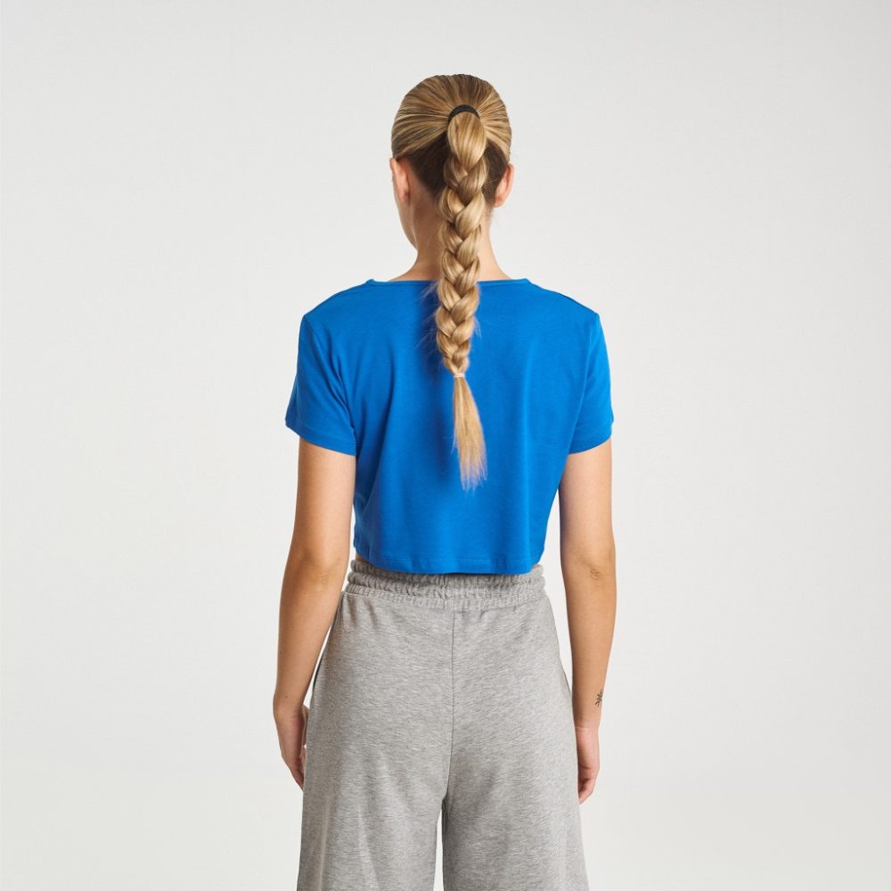 Zero Level Κοντομάνικο Crop Top Μπλε (001-100045BL)_1