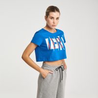 Zero Level Κοντομάνικο Crop Top Μπλε (001-100045BL)_2