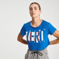 Zero Level Κοντομάνικο Crop Top Μπλε (001-100045BL)_3