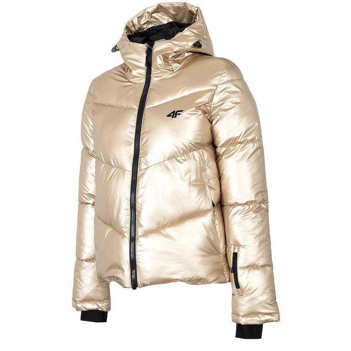4F Γυναικείο Μπουφάν για Σκι & Snowboard Χρυσό(H4Z22-KUDN004-74S)_0