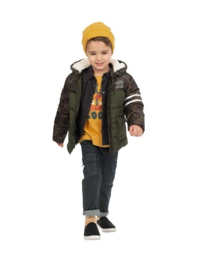 Energiers Παιδικό Μπουφάν με Επένδυση & Κουκούλα Χακί (12-122101-1-007)_1