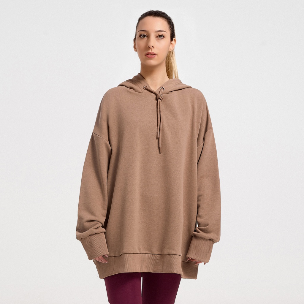 Zero Level Μακρύ Γυναικείο Φούτερ με Κουκούλα BROWN (004-100013GN)_0