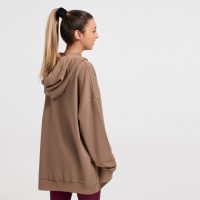 Zero Level Μακρύ Γυναικείο Φούτερ με Κουκούλα BROWN (004-100013GN)_2
