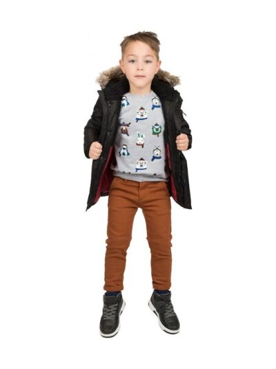 Energiers Παιδικό Παρκά Tζάκετ Μακρύ με Επένδυση & Κουκούλα Μαύρο (12-121100-1-010)_2