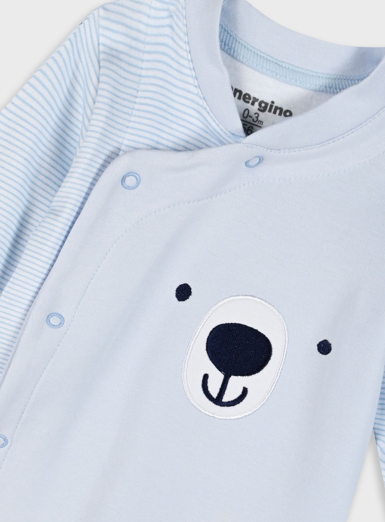 Βρεφικό βαμβακερό φορμάκι για αγόρι  | ΓΑΛΑΖΙΟ (11-124458-9-067)_1