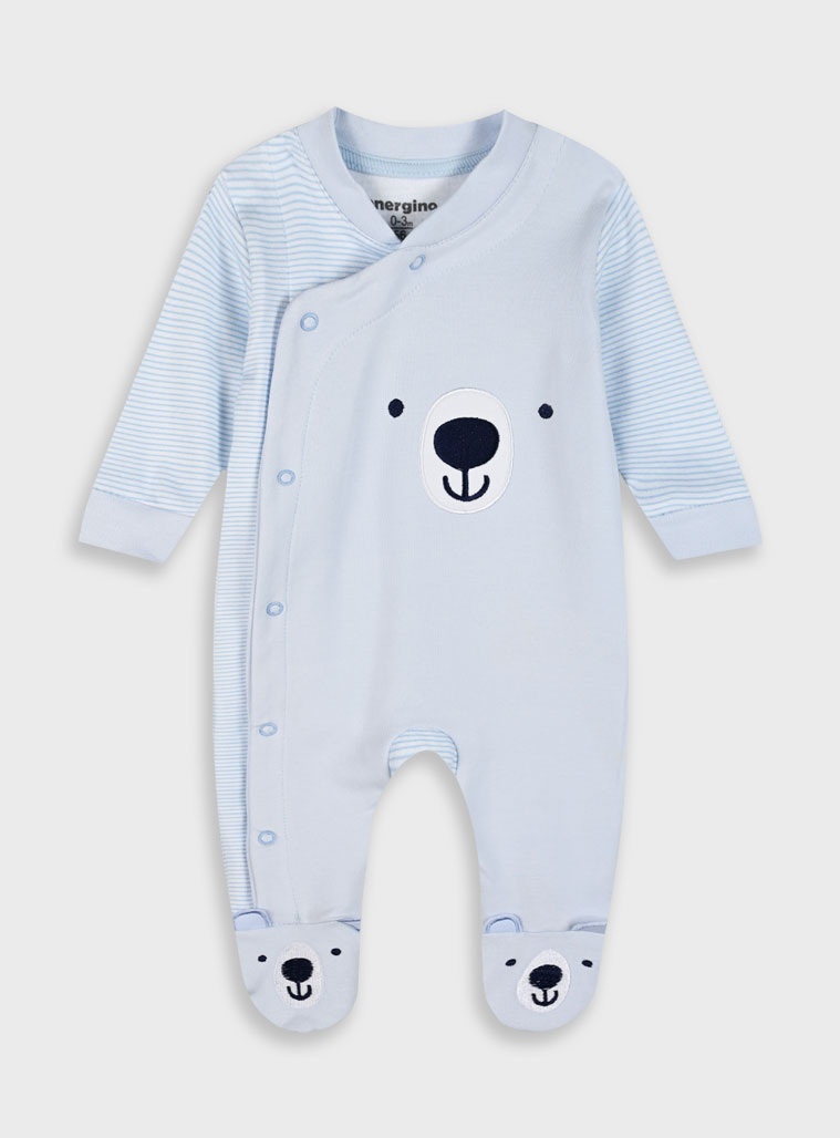 Βρεφικό βαμβακερό φορμάκι για αγόρι  | ΓΑΛΑΖΙΟ (11-124458-9-067)_2