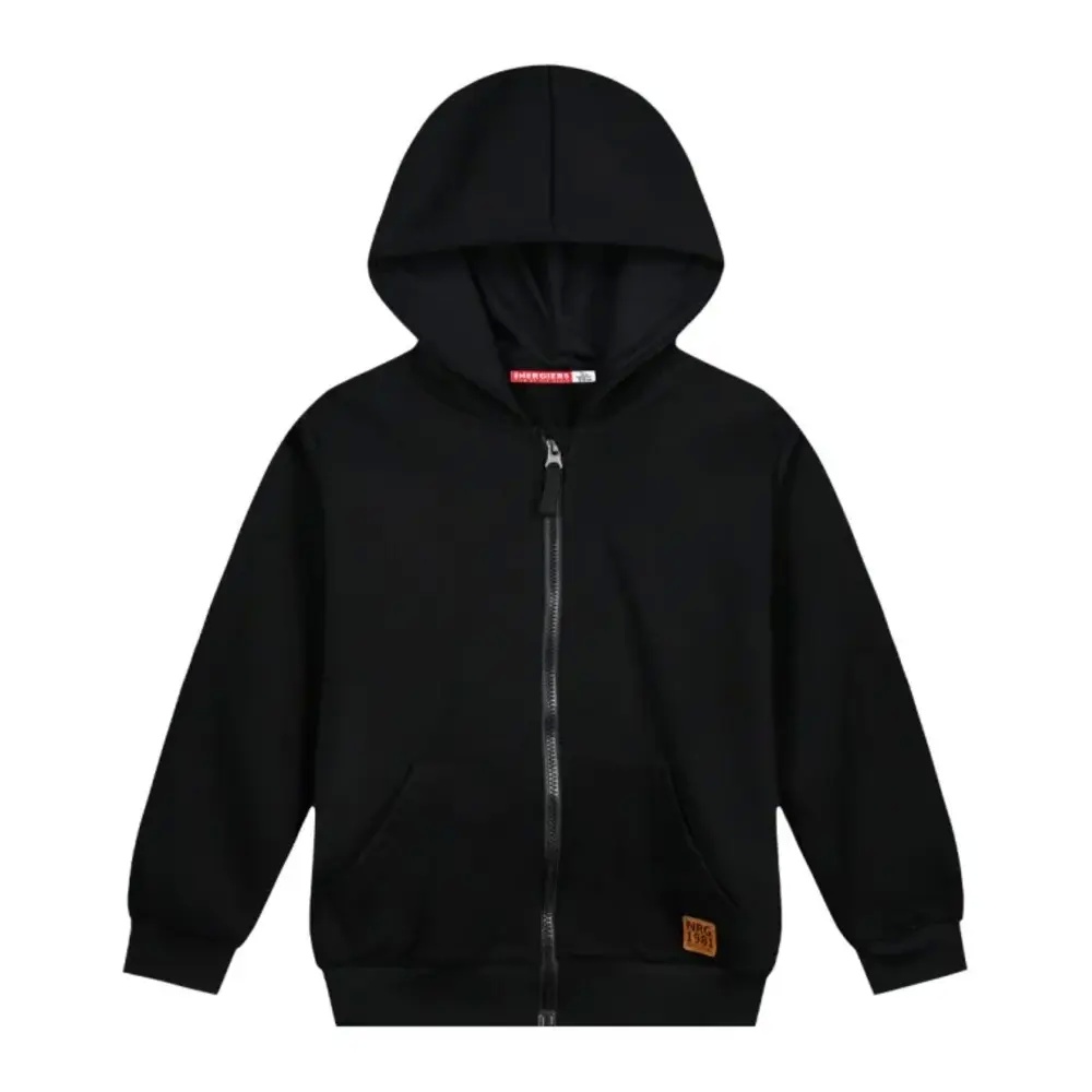 Energiers Βρεφική φούτερ ζακέτα με κουκούλα για αγόρι Μαύρο (12-100180-5-9-010)_0
