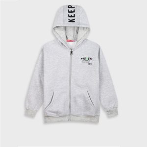 Ζακέτα φούτερ με κουκούλα και τύπωμα για αγόρι Μελανζέ (13-124002-5-043)_0