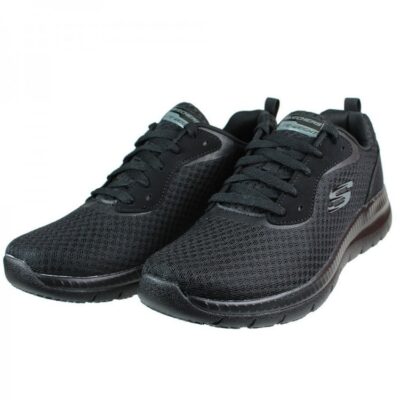 Skechers Mesh Lace Up Γυναικεία Αθλητικά Παπούτσια Running Μαύρα (12606-BBK)_2
