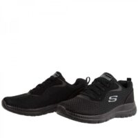 Skechers Mesh Lace Up Γυναικεία Αθλητικά Παπούτσια Running Μαύρα (12606-BBK)_1