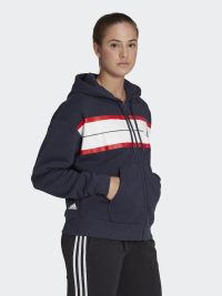 Adidas Essentials Γυναικεία Ζακέτα Φούτερ με Κουκούλα Ασημί (HL2113)_3