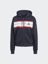 Adidas Essentials Γυναικεία Ζακέτα Φούτερ με Κουκούλα Ασημί (HL2113)_1