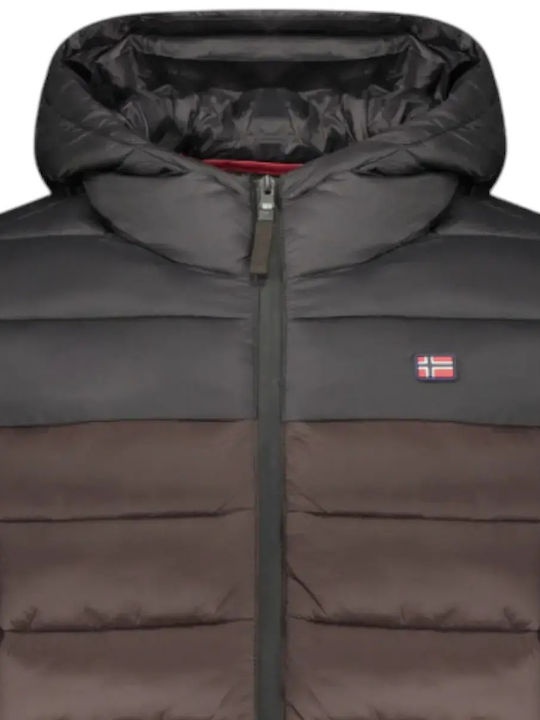 Scuola Nautica Italiana - Ανδρικό Χειμωνιάτικο Μπουφάν Puffer Καφέ (859134_BROWN)_2