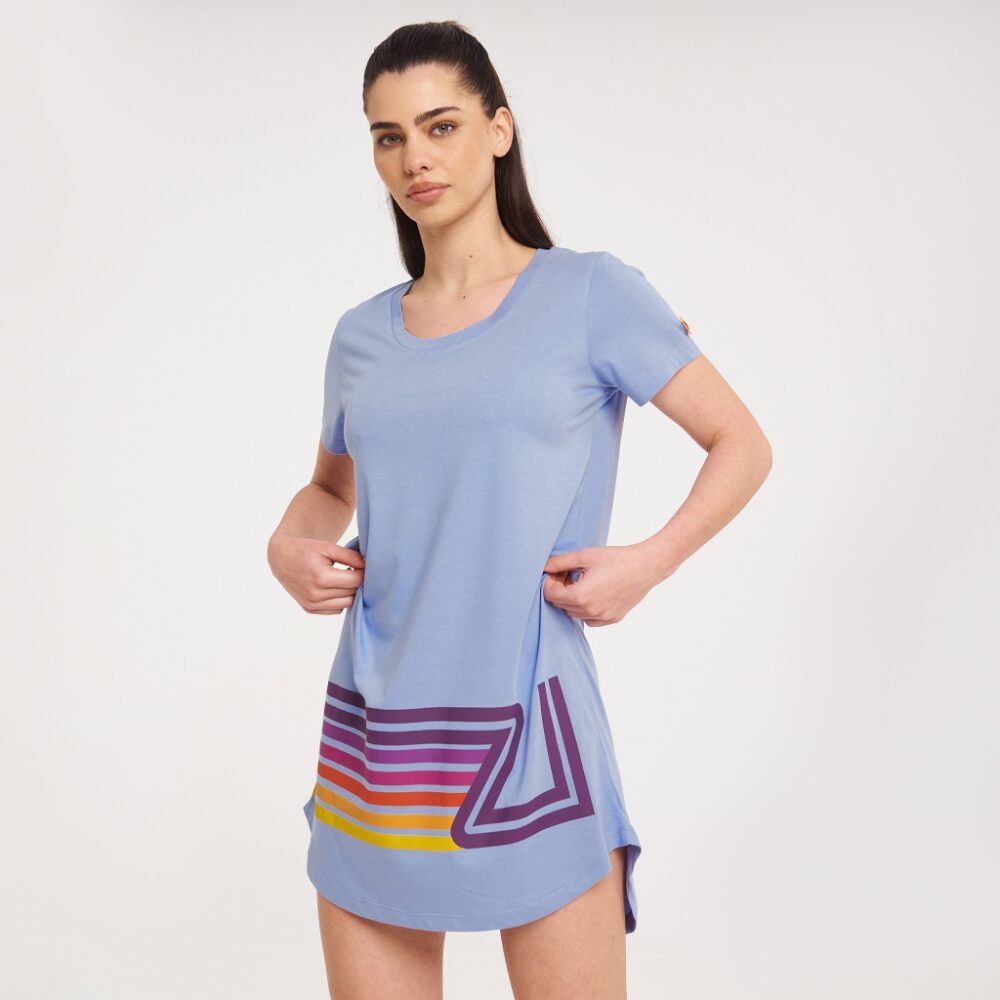 Zero Level Shun Καλοκαιρινό Mini T-shirt Φόρεμα Μπλε (003-100135BL)_2