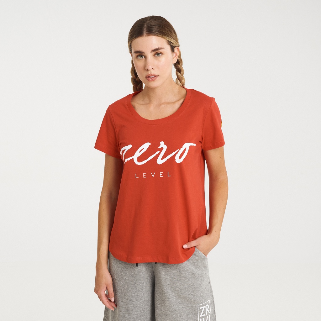 Zero Level Shodo Γυναικείο T-shirt Fiery Red με Στάμπα (001-100015RD)_0
