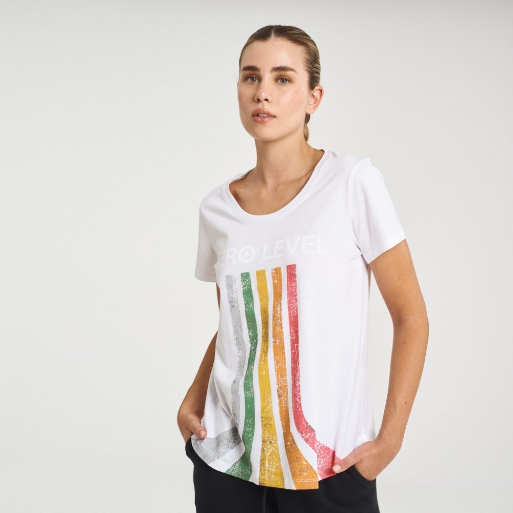 Zero Level Mirai Γυναικείο T-shirt Pure White με Στάμπα (001-100005WH)_3