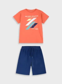 EnergiersΠαιδικό Σετ με Σορτς Καλοκαιρινό 2τμχ Κόκκινο Hard Work - Image 2