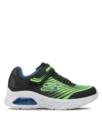 Skechers Microspec Max II Παιδικό Αθλητικό Παπούτσι Μαύρο-Πράσινο (403930L-BBLM) - Image 3