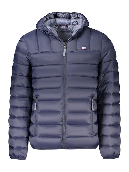 Scuola Nautica Italiana - Ανδρικό Χειμωνιάτικο Μπουφάν Puffer Μπλέ (849150_BLNAVTYP)_2