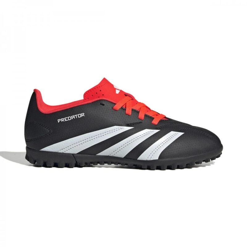 Adidas Παιδικά Ποδοσφαιρικά Παπούτσια Predator 24 Club Turf με Σχάρα Core Black / Cloud White / Solar Red (IG5437)_0